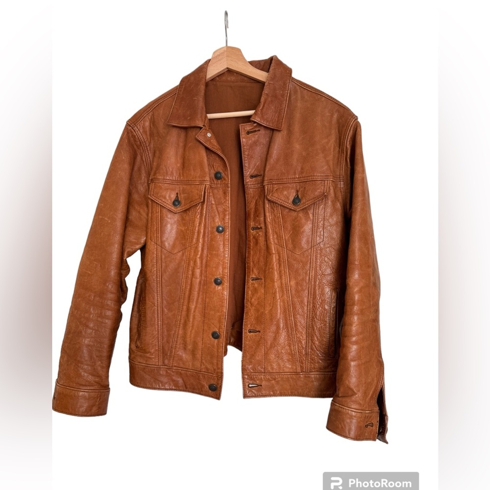 Vintage GAP Cognac Colour Leather Jacket